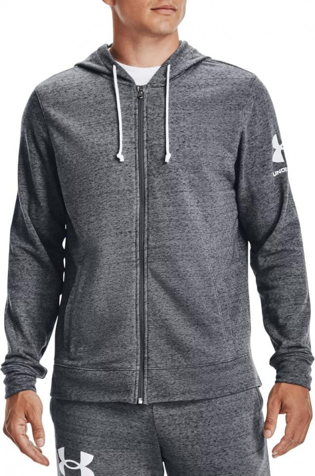 Sweatshirt med hætte Under Armour UA RIVAL TERRY FZ HD-GRY