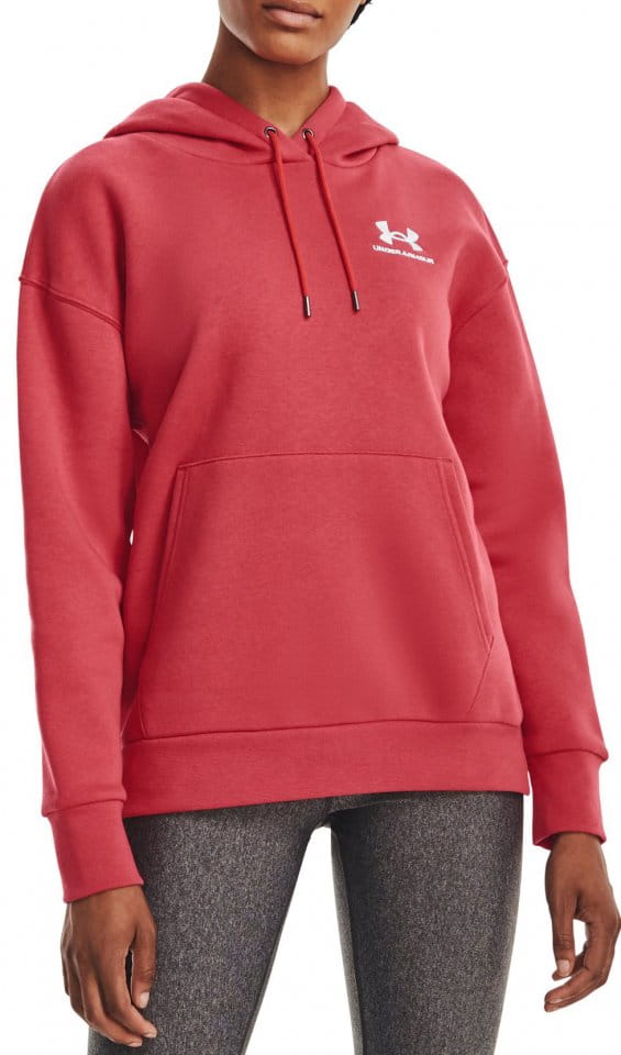 Sweatshirt med hætte Under Armour Essential Fleece Hoodie-RED