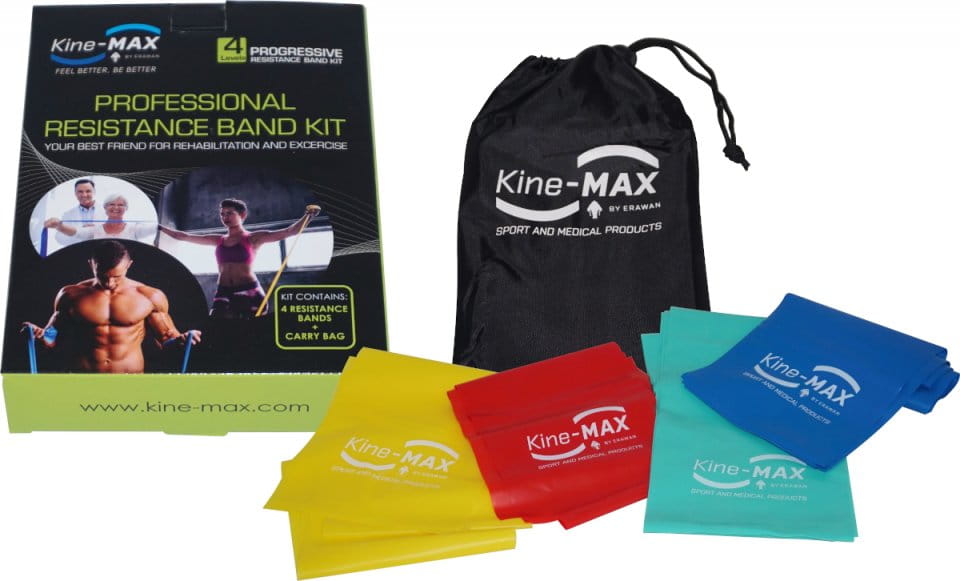 Styrkende gummi Kine-MAX Professional Resistance Band Kit - Level 1-4